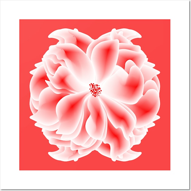 Abstract red and white flower Wall Art by Choulous79